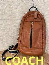 Borsa Coach F70811 monospalla pelle cammello logo charm vintage dal Giappone