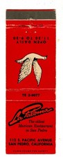 LA PALOMA matchbook matchcover