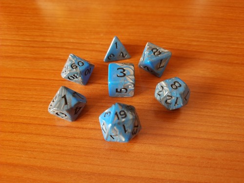 Set dadi blu - d&d, azzurro