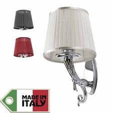 LAMPADA APPLIQUE DESIGN CLASSICO PARALUME NERO BIANCO ROSSO SPECCHIO BAGNO MURO