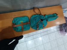 set Borse Naj Oleari Vintage Tessuto Verde Stampa Palme Set Mare Spiaggia