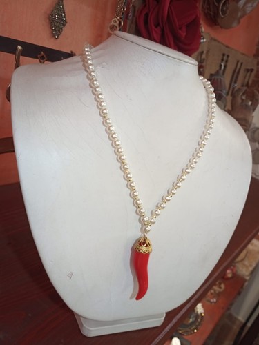 Collana perle bianche con - di,