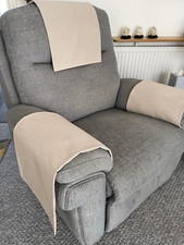 Copripoltrona Schienale LINO Antimacassar Divano Poltrona X 1 COPRIPOLTRONA BEIGE Reversibile