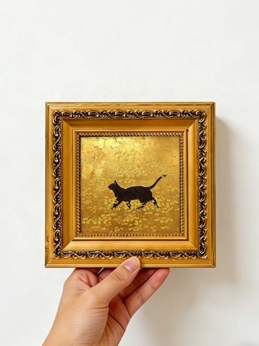 Gatto nero che cammina - , su