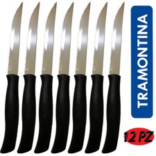 12 PZ COLTELLI INTERAMENTE SEGHETTATI A PUNTA TRAMONTINA INOX