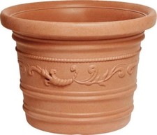 VASO TONDO FESTONATO IN RESINA