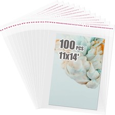 Egofine Sacchetti Cellophane Autosigillanti 100 PZ, 11x14, 11"x14"Confezione da 100 