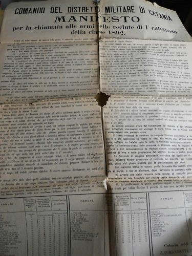Manifesto chiamate alle armi
