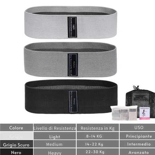 Set fasce elastiche fitness - fasce,