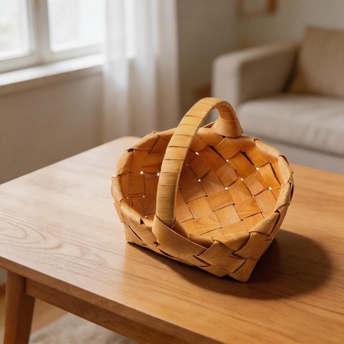 Cesto legno tessuto mano - legno, a