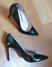 CARLO PAZOLINI decollete vernice verdi n 37/38 tacco scarpe pelle cuoio decolte