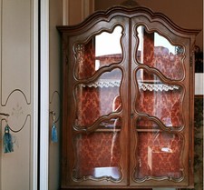 Vetrina Cristalliera Libreria Damasco di SETA  Credenza Trumeau Buffet Vintage