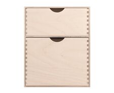 Scatola portaoggetti legno cassettiera cassettiera decoupage 2 cassetti quadrati