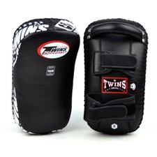Twins KPL10 Coppia Kick Pads Muay Thai in Pelle Curva Kickboxing MMA Nero