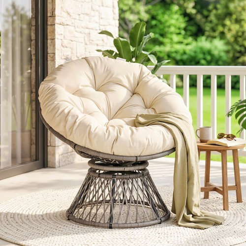 Sedia 360 girevole rattan - sedia,