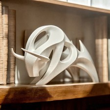 Statua Toro Bianco Astratto