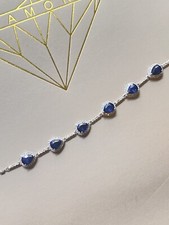 Natural sapphire White Gold bracelet