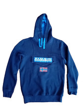 Napapijri Felpa con cappuccio Maglia hoodies Giacca jacke cotone blu size S