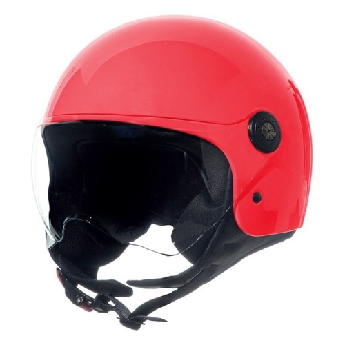 Casco demi jet rosso - casco, lucido