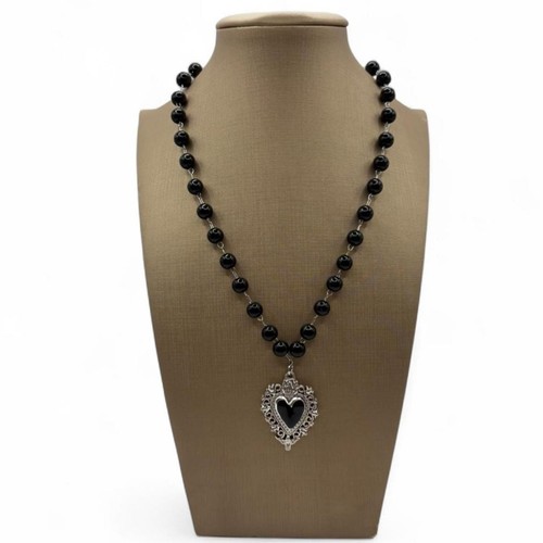 Collana gotica perline nere