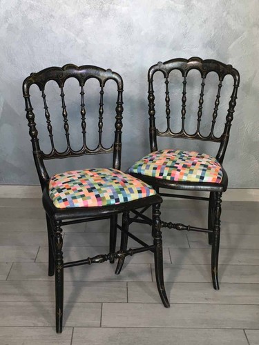 Coppia sedie napoleone iii con - sedie,