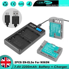 2x 2200mAh EN-EL3e ENEL3a
