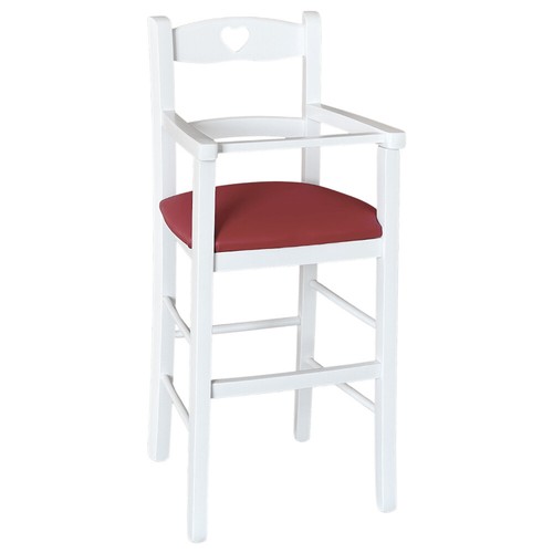 Seggiolone legno bianco - bianco, con
