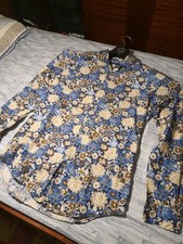 Brian Dales Camicia Uomo Fiori Blu 