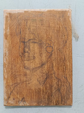 PICCOLO DISEGNO A MATITA SU TELA APPLICATA SU CARTONE XX secolo