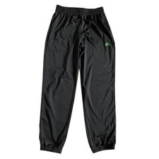 Adidas - 13-14 Anni - Tuta unisex in sintetico nero con logo stampato in verde