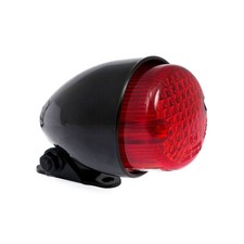 Faro moto nero posteriore TEXAS lente rossa luce targa OMOLOGATO base in metallo