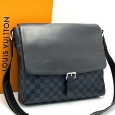 Borsa messenger Louis Vuitton: Damier Cobalt Newport MM N41585 nera senza accessori