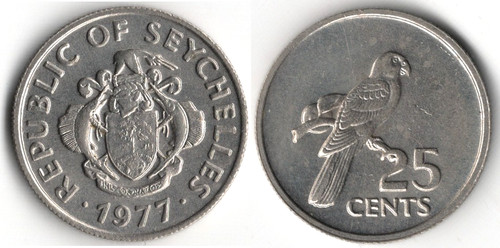 Seychelles cents 1977 - 25, cents,