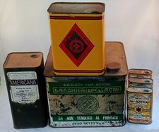 Lotto di 6 scatole di latta polvere da sparo (vuote)