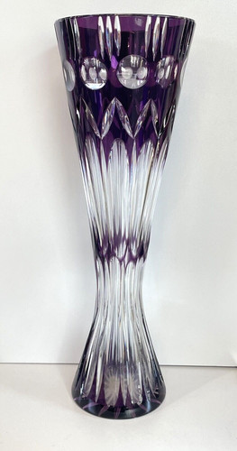 Grande vaso vetro viola boemia - viola,
