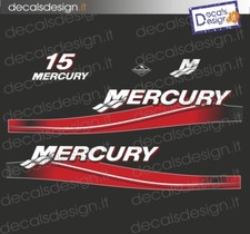 Adesivi motore marino fuoribordo Mercury 15 cv  gommone barca stickers