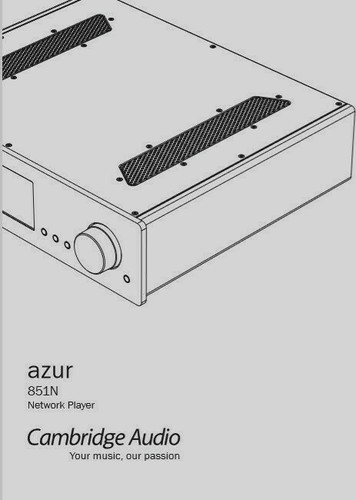 Cambridge audio azur 851n - cambridge,