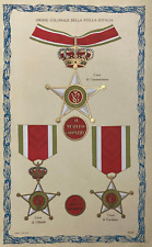 ARALDICA-SAVOIA-COLONIE-ORDINE COLONIALE DELLA STELLA D'ITALIA-ANTICA STAMPA