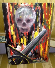 TESCHIO E CANNONE  e astratto  dipinti a olio 1940