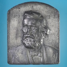 GIUSEPPE VERDI PLACCHETTA 1913 100° ANNIVERSARIO NASCITA METALLO BIANCO SPL