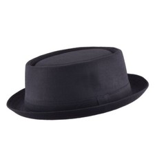 Maz Black Wool Blend Pork Pie