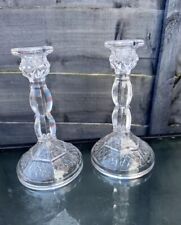 Portacandele in vetro 7" vintage