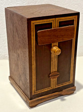 Antica SECRET MONEY BOX / SALVADANAIO con ROMPICAPO in LEGNO