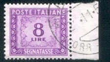 1955 Italia Repubblica segnatasse stelle 8 lire bordo usato siglato Cilio