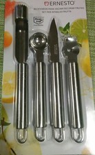 Set coltelli frutta utensili cucina chef 4 pezzi Ernesto acciaio inox NUOVO