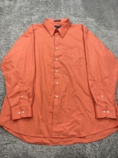 Bergamo New York Camicia Uomo 2XL 18,5 34/35 Arancione Carriera Bottoni Oxford Vintage