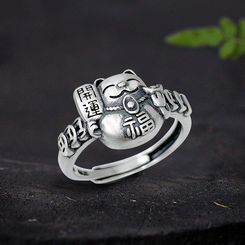 Anello gatto portafortuna - anello,