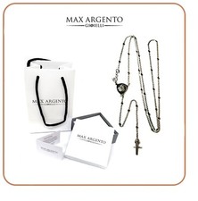 COLLANA MODELLO ROSARIO,  ARGENTO 925 - RODIO,  UOMO/DONNA  
