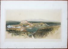 Stampa antica Roma Lazio Lear isola farnese 1841 old print veduta cassia