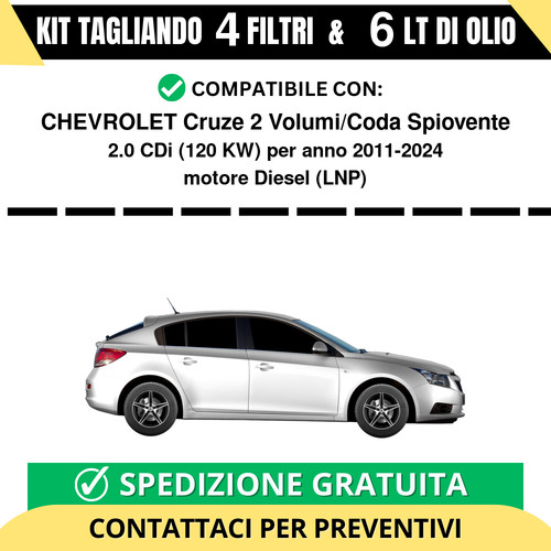 Tagliando per chevrolet cruze - per,